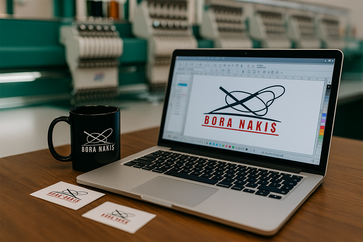 Bora Nakış ofisinde bilgisayar başında iletişim sağlayan bir çalışan An employee managing communication at a desk in Bora Nakış office